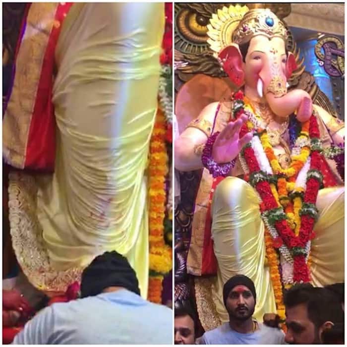 Harbhajan Singh offer prayers at Lalbaugcha Raja in Mumbai