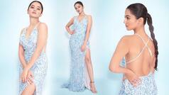 Helly Shah's Blue Embellished Thigh-High Slit Dress is All About Class and Elegance- See PICS