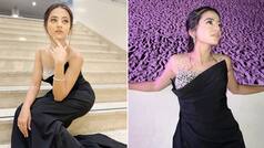 Helly Shah Sparkles in Black Shimmery Gown at Cannes 2022- See Sultry Pics