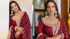 Himanshi Khurana is an Ethereal Beauty in Dark-Red Salwar-Suit - See Viral Photos