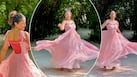 Hina Khan Exudes Glamour in Hot Pink Dress in Candid Photoshoot l PHOTOS