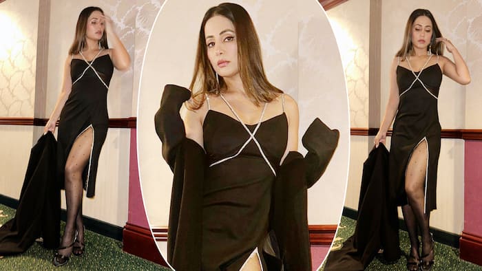 Hina Khan Looks Like A Vision to Behold in Black Midi-Dress