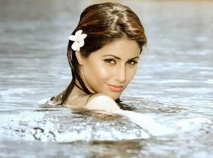 Hina Khan posing in the pool for sexy photoshoot