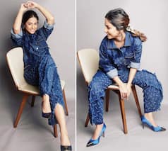 The Drop-Dead Gorgeous Hina Khan Takes The Internet by Storm With Her Stunning Statement Denim Outfit With Black Embellishments