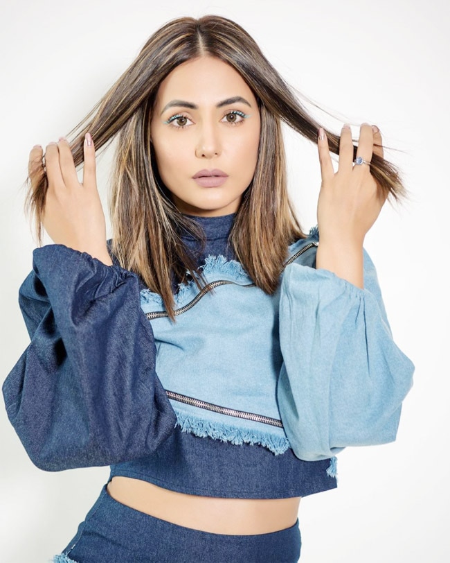 hina khan denim dress Yay or Nay? in Denim's Separates by Mellow Drama for Bigg Boss 14 Frame Style:Mini S26 Catalog Short Little Black Dresses Printed dress