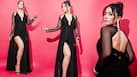 Hina Khan Steals The Red Carpet Look in Rs 45,000 Black Plunging Neckline Gown - PICS