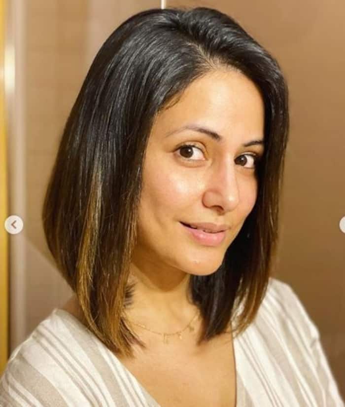 Hina Khan flaunts her blonde highlights