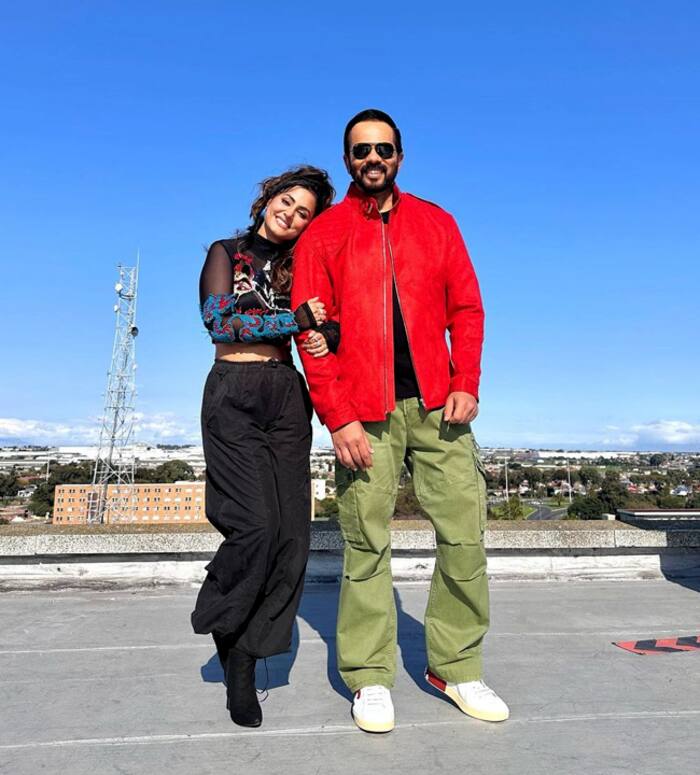 Hina Khans picture with Rohit Shetty from Khatron Ke Khiladi sets go viral