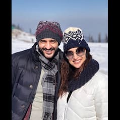 Bigg Boss 11 contestant Hiten Tejwani takes a chilly break with wife Gauri Pradhan