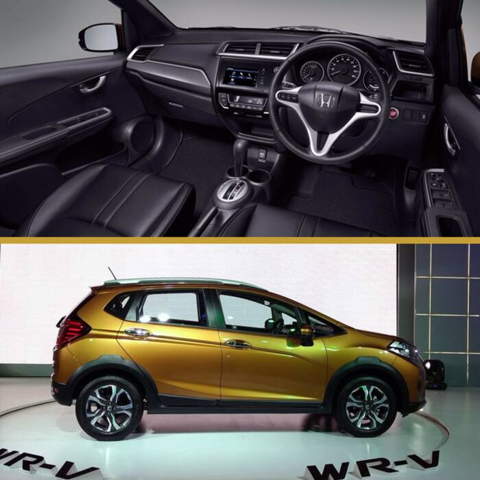 Honda WR-V is offered with two upholstery color scheme of Black and Silver and Bluish Grey