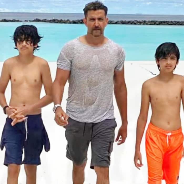 Hrithik Roshan With Roshan Boys   Hridhaan and Hrihaan