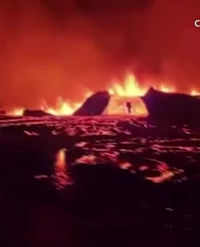 Iceland volcano lava missing town for now  flight impact unlikely