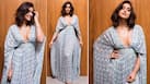 Ileana D'Cruz Looks Gasping Hot in a Plunging Neckline Cape Style Maxi Dress