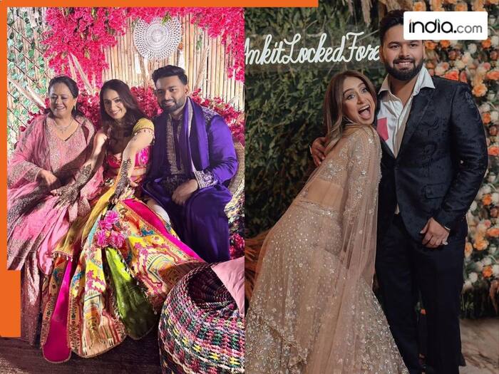 Inside photos from Rishabh Pant sister Sakshi s wedding Dhoni Raina and Shaw party Kohli Rohit