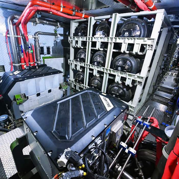 Internal machine of Indias first hydrogen-powered train