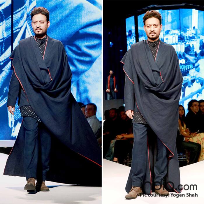 Irrfan Khan walking ramp at GQ fashion nights 2017