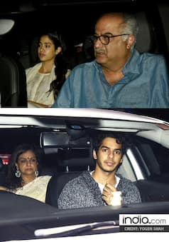 Beyond the Clouds screening: Ishaan Khattar and Jhanvi Kapoor accompanied by parents