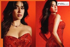 Janhvi Kapoor stuns in red bodycon gown made in 400 hours, wears gold-diamond necklace worth an SUV! It costs Rs...