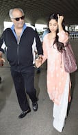 Janhvi Kapoor Walks Hand-in-Hand With Father Boney Kapoor at The Airport