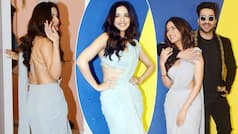 Jasmin Bhasin Looks Divine in Hot Backless Blouse With Saree Gown, Beau Aly Goni Stuns in Black - See Stunning Couple Pics