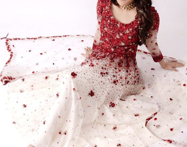 2255 Kajal Agrawal's red-pink high-low anarkali Outfit Sets main image 0