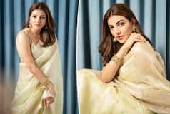 Kajal Aggarwal Stuns in Hot Cream-Coloured Blouse And Matching Saree, Pics