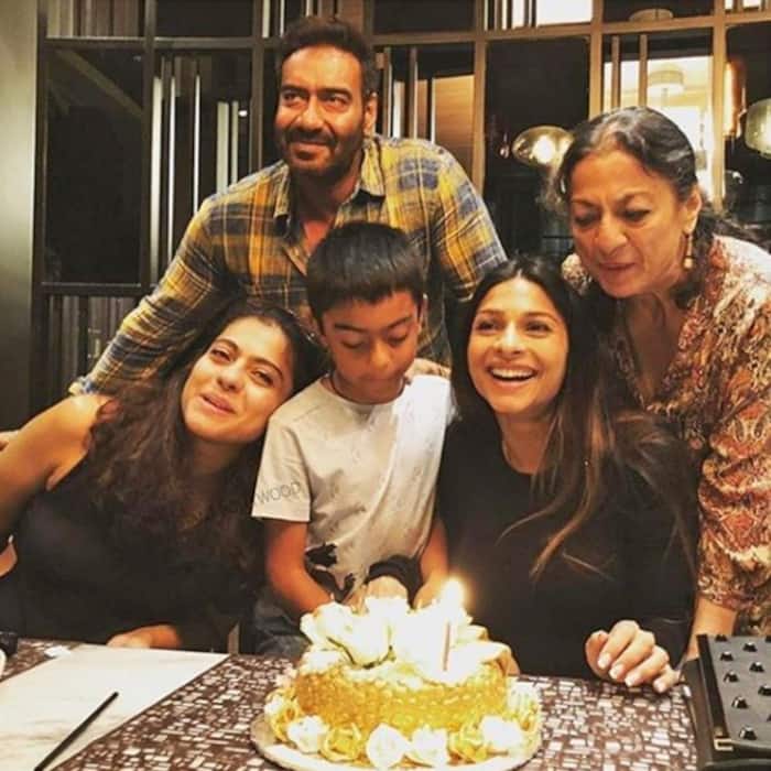Kajol and Ajay Devgan celebrating birthday with family