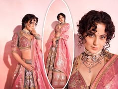Kangana Ranaut Steals The 'Best Dress' Tag at Ira-Nupur’s Reception in Blush Pink Embroidered Lehenga - See Mesmerising Pics