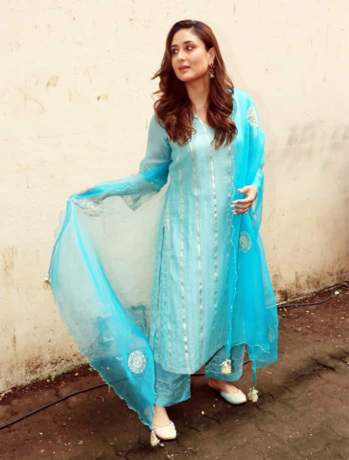 Kareena Kapoor Khan looks radiant in a sky-blue suit with beautiful dupatta
