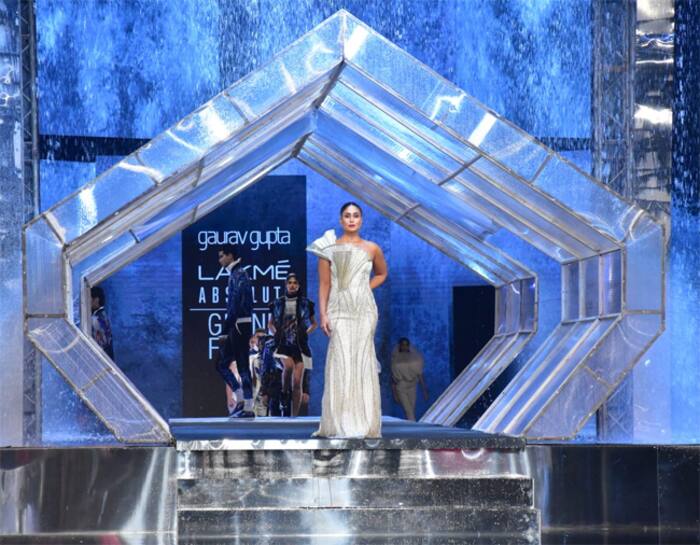 Kareena Kapoor Khan turns showstopper for Gaurav Gupta as she stuns in a white-golden gown at Lakme Fashion Week 2021
