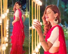Karishma Sharma Lights up Diwali in Her Ruffled Red Saree, Looks Gorgeous - See Pics