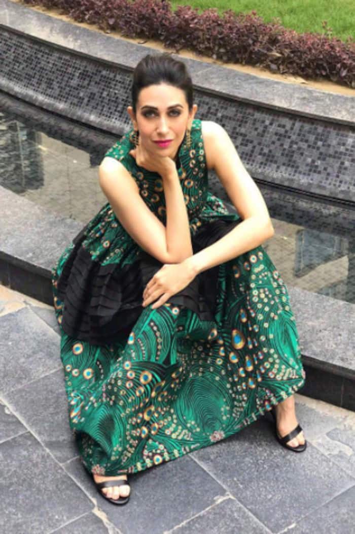 Karisma Kapoor in a green maxi outfit