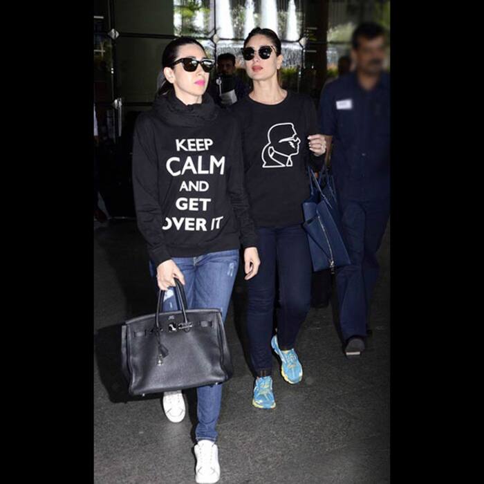 Karisma Kapoor wearing quotes sweat shirt