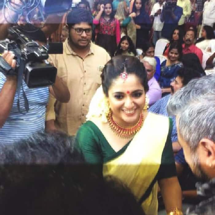 Kavya Madhavan snapped during her wedding ceremony