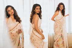 Keerthy Suresh Drapes a Gorgeous Saree with Heavy Embroidered Floral Patterns- Look at the Stunning Details