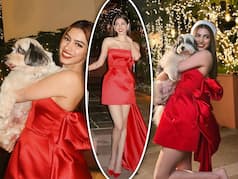 It's Merry And Christmassy For Khushi Kapoor in Red Dress With Long Trail- See Latest Viral PICS