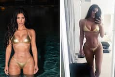 Kim Kardashian Maximises Hotness in Sexy Golden - See Photos