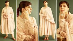 Kirti Kulhari is a Vision to Behold in Rose Gold Kurta Set | See Gorgeous Pics