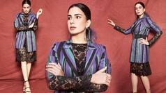 Kirti Kulhari Looks Sassy in a Black Dress And Striped Blazer For 'Four More Shots Please' Promo | PHOTOS