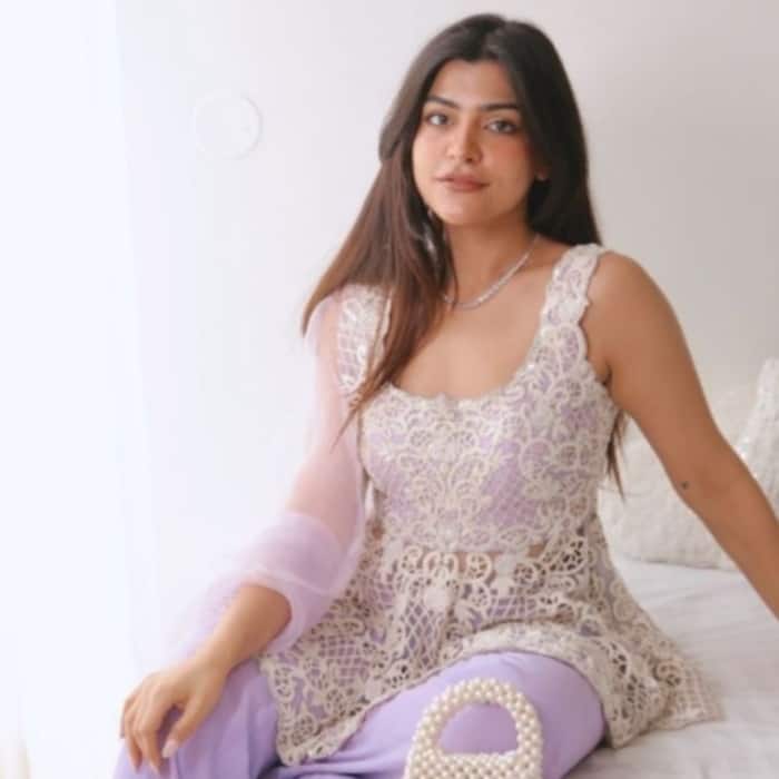 Kritika Khurana in our Teal Green Bustier & Saree