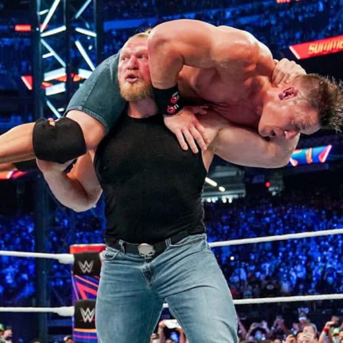 Lesnar tossed Cena like a toy