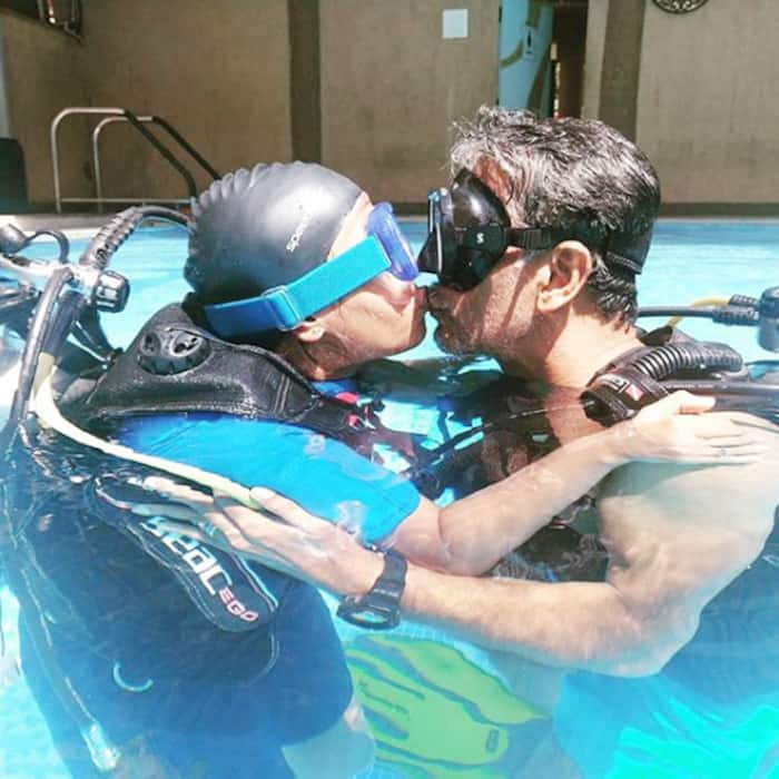 Love is in The Air  Milind Soman Ankita Konwar Share Romantic Moment in Ladakh