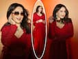 Madhuri Dixit Paints the Town Red With Love and Rosy Smile - See Pics Madhuri Dixit Paints the Town Red With Love and Rosy Smile - See Pics