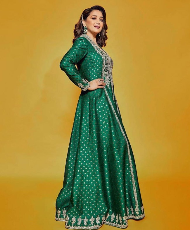 hara colour ka frock