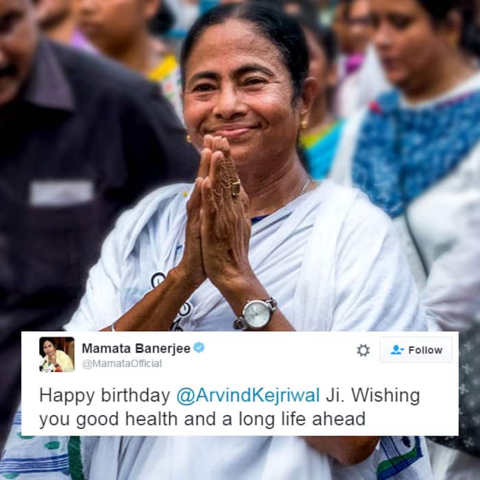 Mamata Banerjee wishes Arvind Kejriwal via twitter