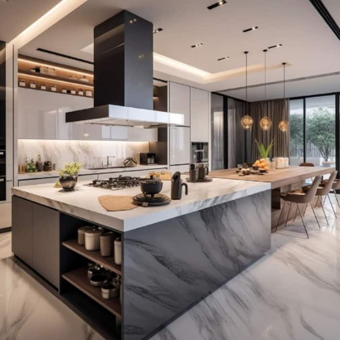 Modern Kitchen and Dining Area