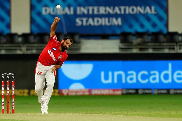 Mohammad Shami in action during Delhi vs Punjab match in Dubai IPL Twitter