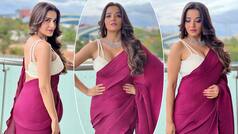 Monalisa Slays in Purple Saree And Hot White Blouse - See Viral Photos