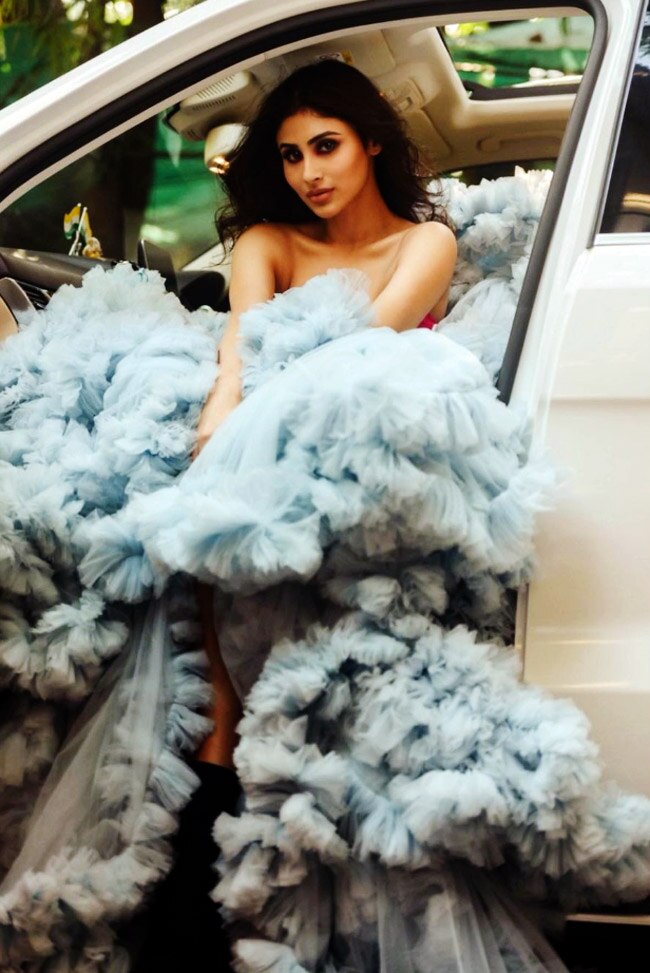 Mouni Roy creates a storm by wearing a cloud-like gown