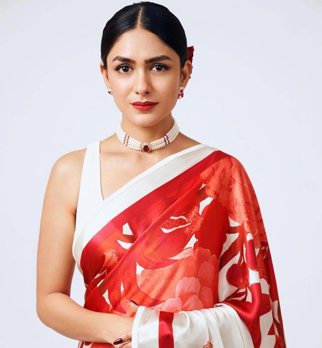 mrunal thakur red dress Mrunal Thakur: The Muse of Modern Indian Cinema